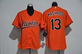 Women Baltimore Orioles #13 Manny Machado Orange New Cool Base Stitched Jersey,baseball caps,new era cap wholesale,wholesale hats